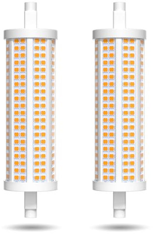 TobeBright 30W R7s Dimmbar 118mm LED Leuchtmittel Warmweiß 3000K 2100lm Typ J Doppelendige J118 LED Glühbirne, Ersetz J118 R7S 210W Halogenstab, für Haus, Balkon, Büro, Restaurant, etc(2 Stück)