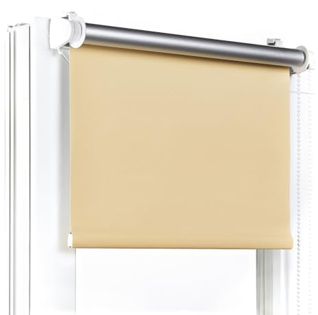 Fenster DEKOR - Rollos Für Fenster Ohne Bohren Honiggelb - Verdunkelungsrollo B40 x H120 cm - Klemmrollo Verdunkelung - Fensterrollo Für Balkontüren - Verdunklungsrollo Leicht Zu Installieren