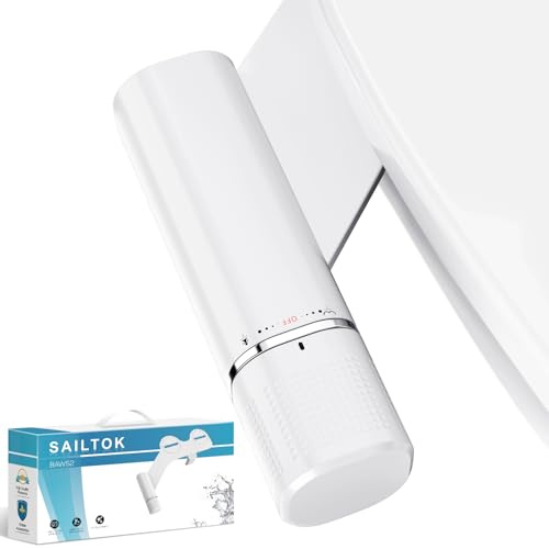 Bidet Attachment, Posterior&Feminine Wash-(Retractable Dual Nozzles), Ultra-Slim Non-Electric Bidet Attachment for Toilet Seat, Adjustable Fresh Cold Water Pressure, Stainless Steel Inlet (White)