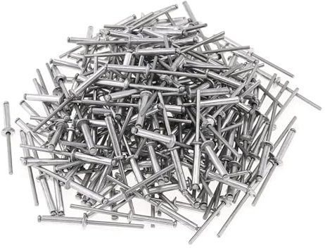 Terryshop74® Set Rivetti Ciechi in Alluminio per Rivettatrice – 4x13 mm – Confezione da 88 Pezzi – Rivetti a Strappo Resistenti