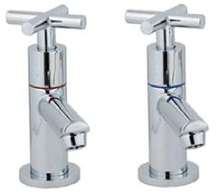 Fresssh Sala Pillar Bathrooms Filler Taps – 2 Pcs Filler Taps | Single Lever Sink Taps for Hot & Cold Water | Bath Mixer Tap | Chrome-Plated Deck Mounted Brass Taps Faucets for Home – Bathroom