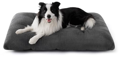 BEDSURE Hundebett Waschbar Extra Groß - XL Hundekissen Bett Beruhigende Hundematratze mit Rutschfestem Boden, Hund Angst Kissen für Sehr Große Haustiere, Grau, 104x69x8cm