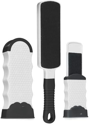 Pet Hair Remover Lint Brush with Self-Cleaning Base – Includes Bonus Travel Brush | Double Sided, Durable, Eco friendly | Perfect for Clothes, Furniture, and Car Interiors | No Sticky Refills Needed