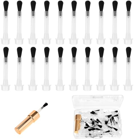 Prasacco 67 Stück Nagellack Pinsel Set, 66 Transparente Nagellack Ersatzpinsel mit 1 Griff 48 x 11 mm Mini Tragbare Einweg-Ersatzbürste mit Aufbewahrungsbox für Heimwerkernägel und Nagelstudios