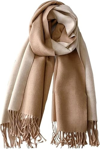 PFLife Sciarpa di Cashmere Per Le Donne 80'' * 27'' Regalo Pashmina Scialli e Wraps Spessore Oversize Inverno Morbido e Caldo (B-Cammello)