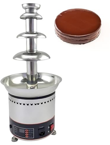 SHEUAO Fontaine À Chocolat 4/5/6/7 Étages,Fontaine À Fondue Au Chocolat,Fontaine À Chocolat en Acier Inoxydable,pour Usage Domestique Et Professionnel,Les Anniversaires 4layers