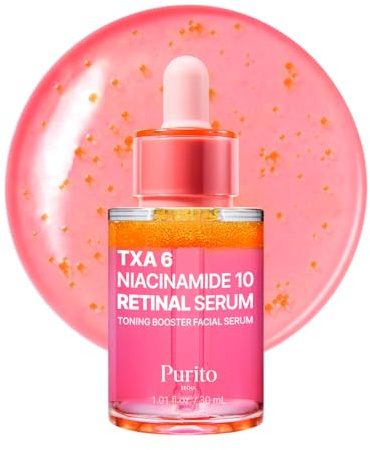 PURITO TXA 6% Niacinamida 10 Retinal Suero Facial, para Manchas Oscuras, Marcas Post-Acné, Tono Desigual e Hiperpigmentación, 16% Fórmula Triple Activa para Piel Clara, Cuidado de la piel Coreana