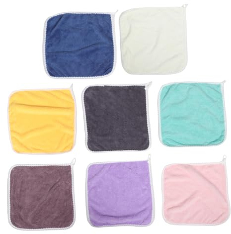 Gatuida 8 piezas Toallas de Mano con Lazo Paños de Baño para Niña de Franela Toallitas Faciales y Corporales Absorbentes para Recién Nacido Uso Versátil para Cuidado Infantil