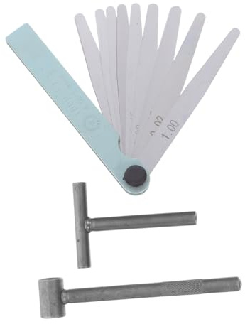 Sosoport Strumenti per Meccanico con Spessimetro e Chiave T Precisa del Gioco Valvole Robusto Metallo Resistente e Portatile per Manutenzione Motore