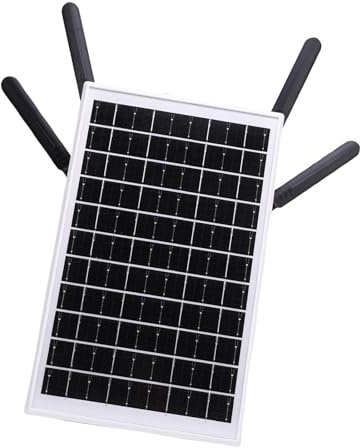 Fockety Routeur Modem 4G LTE à énergie Solaire 12 W, routeur Wi-FI extérieur sans Fil Rapide 300 Mbps avec Emplacement pour Carte SIM, portée Wi-FI 150 m, Batterie 18 000 mAh (Antennes Blanches)