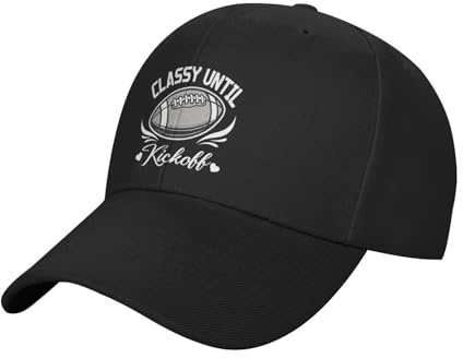 Hpyfls Classy Until Kickoff Fashionable Cap Hat Breathable Adjustable Strap for Comfort Style Black