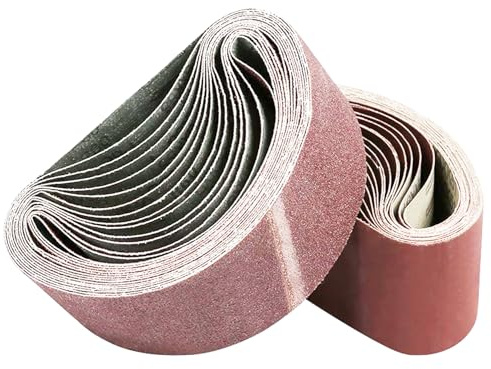 Zelihrdu 15pcs Nastri Abrasivi 75 x 533 mm, Set di Nastro Abrasivo (Grana 80/120/150/240/400) Carta Abrasiva per Levigatrici a Nastro, Levigare, Limare, Affilare e Rimuovere Metallo Legno