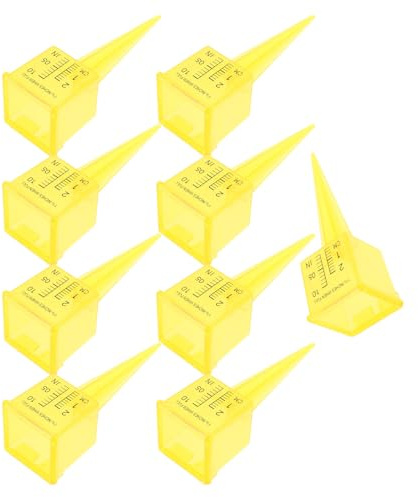 TOBBOMEY Pluviometro per Esterni in Plastica 15 Pollici Tazze di Raccolta Set da 9 Pezzi per Giardino Prato e Terrazza – Misuratore di Pioggia Preciso e Resistente per Irrigazione e