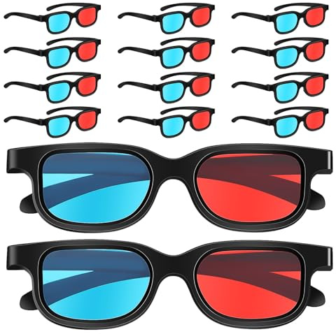 DIYEAH Lot de 30 Lunettes 3D Rouges Et Bleues | Lunettes Universelles pour Visionnage de Vidéos 3D | pour Jeux Vidéo Et DVD (Accessoires)