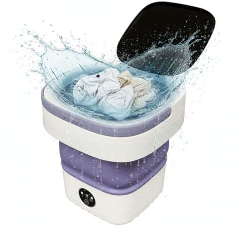 Mini lavatrice portatile pieghevole da 12 l, lavatrice con grande capacità e cestello centrifuga, silenzioso, per biancheria intima, ideale per campeggio, viaggi, appartamenti, dormitori, hotel