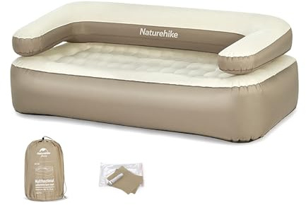 windhike Naturehike 2-in-1 Luftsofa Aufblasbares Bett,Camping Sofa 2 Personen,Tragfähigkeit 200 KG, Aufblasbares Sofa Abnehmbarer Rückenlehnen, 35cm 3-Lagig Erhöht, Hautfreundlich & Geräuschlos
