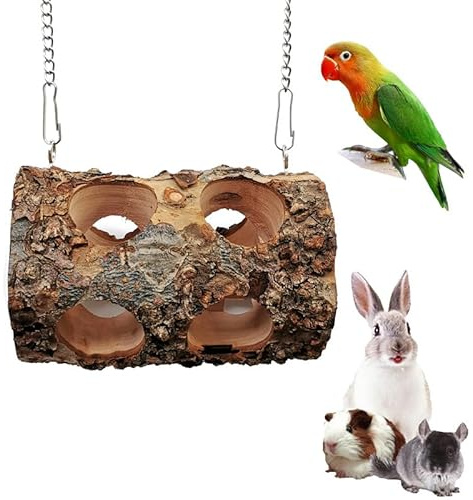Apple Wood Chew Sticks for Parrots, Bird Molar Toy, Pet Chew Toy for Guinea Pigs & Rabbits, Cage Accessories for Small Animals, Safe Chew Supplies for Birds and Rodents (Small)
