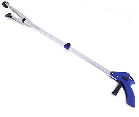 Pinza de alcance plegable de DesignerBox de bajo peso y de largo alcance, aprox. 83 cm, color azul