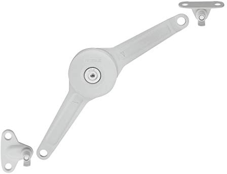 Gedotec Klappenbeschlag DUO Premium Klappen-Halter Set Klappenstütze für Möbel | Stahl weiß beschichtet | Klappenscharnier für Klappenhöhe: 200-500 mm | 1 Stück - Deckelstütze für Truhen & Klappen
