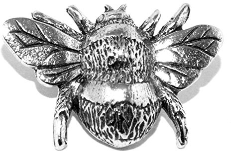 Broche en forme d'abeille – Argent étain miel bourdon (fabriqué au Royaume-Uni)