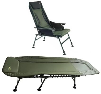 Angelset Angelliege + Cormoran Stuhl Campingset 6-Bein Liege + Stuhl
