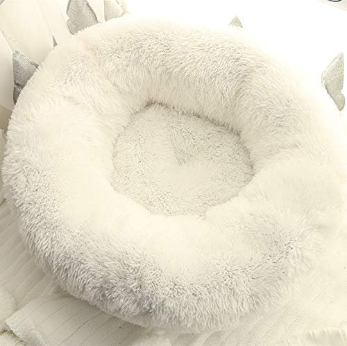 Snug Comfort Hundebett, Donutbett, Haustierbett für Katzen und kleine mittelgroße Hunde, kuschelig mit weichem Kissen, rund, Nisthöhle, selbstwärmend und gemütlich für besseren Schlaf