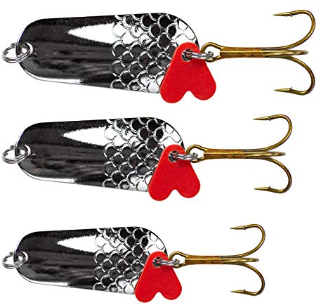 Zite Fishing Blinker Set Angeln - 3 Kunstköder Hecht Zander Barsch Spinnfischen - Silber 16-34g, Angel Blinker Angeln Hecht