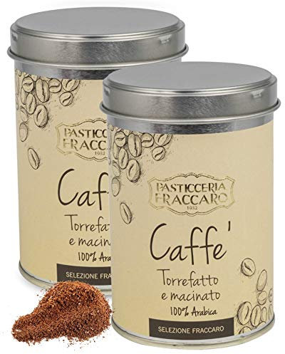 Caffe Macinato per Moka (250 g) - 100% Arabica, Bassissimo Tenore di Caffeina, 2 Barattoli da 125g