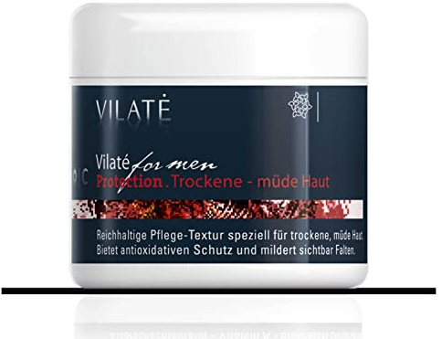 Vilate for men. Protection 100 ml - Für empfindliche/trockene Männerhaut, Anti-Müdigkeit, Schützt die Haut vor Austrocknung und reduziert wirksam Deine Falten.