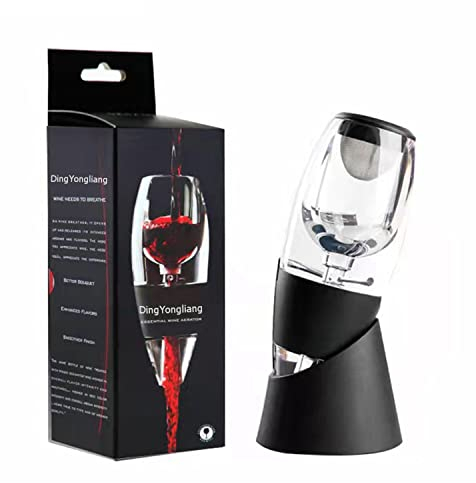 Aireador de vino, decantador de vino con soporte, decantador de vino prémium con efecto venturi, tinto set de aireador rápido