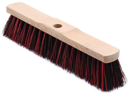 Agrarflora Südharzer Bauernbesen 50cm - Saalbesen Arenga Elaston - Gartenbesen aus Buchenholz - Haushaltsbesen mit harten und weichen Borsten - Universalbesen für feinen und groben Schmutz