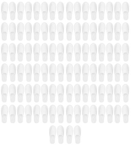 XinPengtai Lot de 50 paires de pantoufles jetables non tissées blanches de 4 mm pour les maisons, les hôtels, unisexes, 27 x 10, 5 cm, comme sur l'image, 27x10.5cm