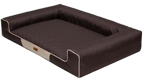 HOBBYGARDEN Haustierbett Hundeliegen Kissen Hundebett Liegen Hundekissen Bett Sofa Hundekorb Tierbett Hundesofa Hundematratze: Dunkel Braun, XL - 100 x 66 cm