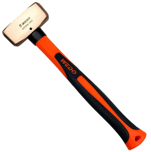 WEDO CO2204A Massette avec poignée en plastique Tête de marteau en cuivre 300 mm Poids de la tête 500 g