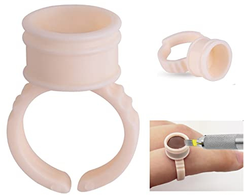 150 anelli usa e getta in morbido silicone per tatuaggi e pigmenti, extension per ciglia, supporto per colla e inchiostro (M)