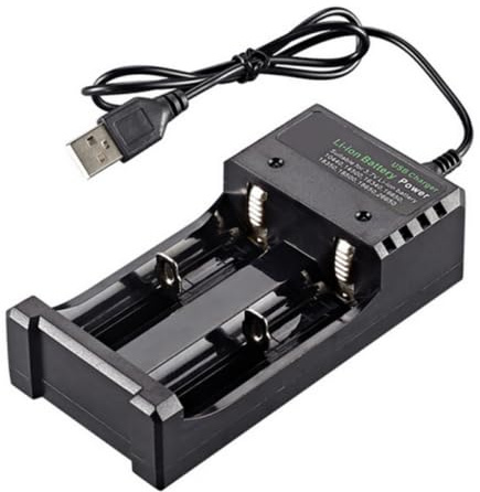 Universal Akku Ladegerät, 2 Slots Akku Ladegerät Li-ion Batterie USB Charger Für 18650 14500 26650 16340