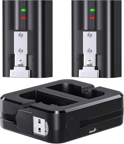 V4 Quick Release Battery Pack for Ring - 2 Pack Battery and Charger Station | 3.65V 6040mAH Compatible with Ring Doorbell 2/3/3+/4, Stick Up Cam, Spotlight Cam, Spotlight Plus/Pro Cam