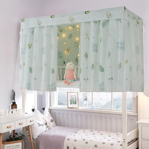 IBLUELOVER Rideau de Lit Superposés Moustiquaire Ciel de Lit en Tissu Rideau d'occultation pour Cabine Lits à Coucher Mezzanine Chambre Tente de Lits Dortoir étudiant Collèges Rideaux Couvre Cabane