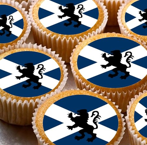 24 edible Scottish Unicorns style party decorations Cupcake Cake Toppers Wafer Rice Paper and precut