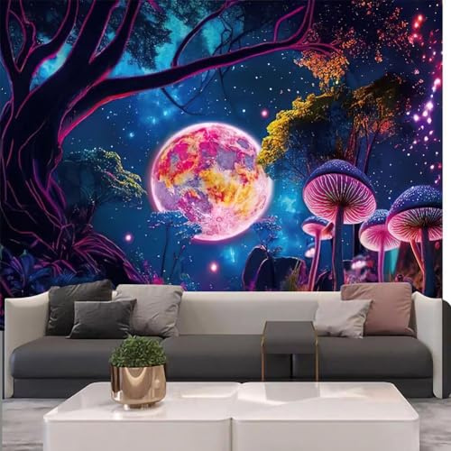 G-LIKE UV Wandteppich 3D Wandbehang Wandtuch Deko Wohnzimmer Schlafzimmer | UV-reaktiver 3D Digitaldruck, farbintensiv, dekorativer Wandteppich Für Wohnzimmer, Schlafzimmer, Partys & Reisen geeignet