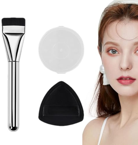 Skönhetsborste för flytande foundation – foundationborste med makeupsvampar puff | grädde concealer sminkborste innehåller makeupsvampar puff för kvinnor