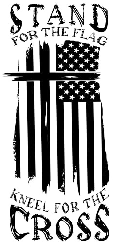 eDesign Stand for The Flag Kneel for The Cross Sticker Decal Vinyl - 5 Inches - Premium Vinyl Sticker for Cars Trucks Laptops and More - Weatherproof and Durable 2-Pack (Black)