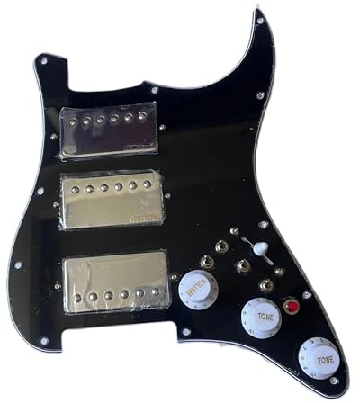 Loaded Pickguard Tonabnehmer Set Upgrade Vorverdrahtetes HHH-Gitarren-Schlagbrett Mit Humbucker-Tonabnehmern Coil-Split-Schalter-Set Für ST-E-Gitarre