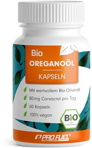 Bio Oreganoöl Kapseln 60x - optimal hochdosiert mit 80 mg Carvacrol + 3 mg Thymol pro Kapsel - griechisches Oreganoöl aus kontrolliert biologischem Anbau - laborgeprüft mit Zertifikat - 60-Tage-Vorrat