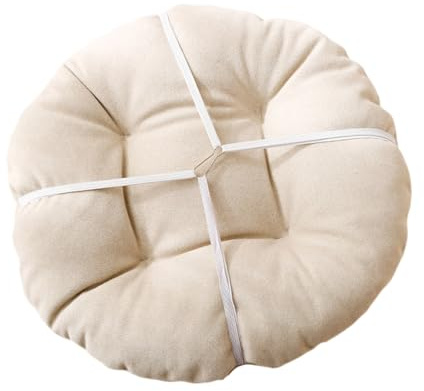 Sitzpolster Mit Bändern Rutschfestes Büro-Po-Kissen Rundes Stuhlkissen Für Bistro-Barhocker Esszimmerstühle Durchmesser 32/40/45/50 cm(Beige,40cm)