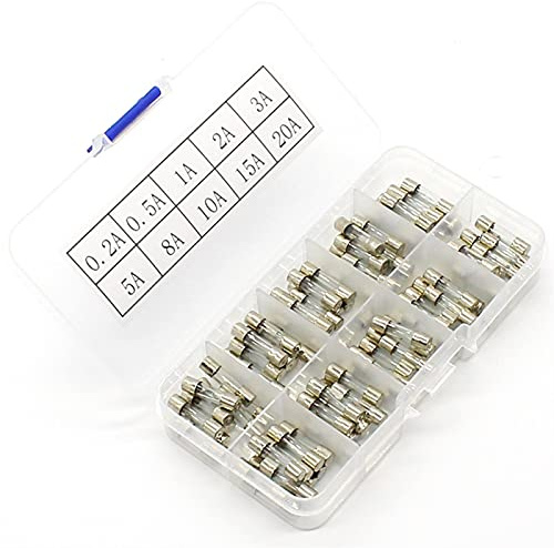 Sicherungen, Sicherungen Sortiment Kits, 100 Stück Set 5x20mm Schnell Durchbrennendes Glasrohr Sicherung Sortiment Kits, Schnell Durchbrennendes Glas Sicherungen Sicherung