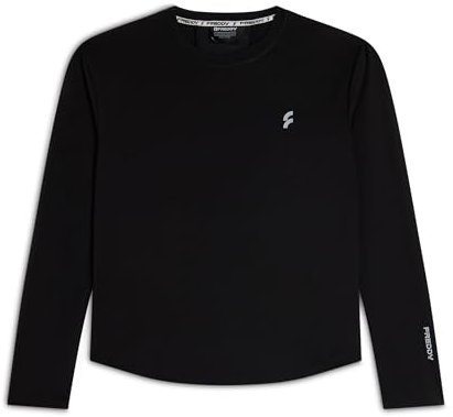 FREDDY - Camiseta De Manga Larga para Hombre De Tejido Técnico con Inserción De Rejilla, Black, XXX Large
