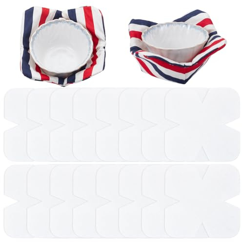 BENECREAT 18 Stück Schüsselwärmer Vorgeschnittenes Füllmaterial, 25.3x25.3cm Weiche Baumwollstoffe Quilter Batting Gemütliche Mustervorlage Zum Nähen DIY Quilten Basteln 3mm Dick