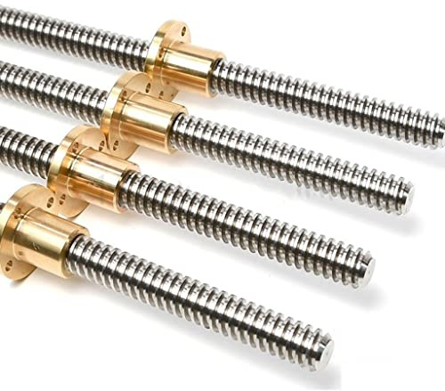 HFRSE T10 Vis sans Fin Longueur 100-1000mm Pas 2mm Plomb 2mm Vis Trapézoïdales avec Écrou for Pièces D'imprimantes 3D, 1 Pièces(450MM with Nut)