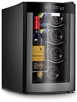 IUBGFTO Wine Cooler Wine Cabinet Home Ice Bar Office Refrigerator Wine Cooler Single Door Refrigerator (Black 25 * 50 * 45.3cm)